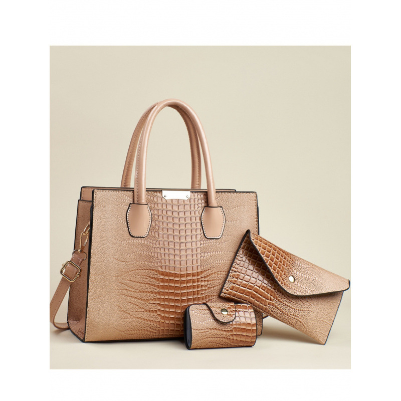 Moda de tres piezas, temperamento de la madre, bolsos de mano de textura 2025, bolsos de hombro casuales de gran capacidad
