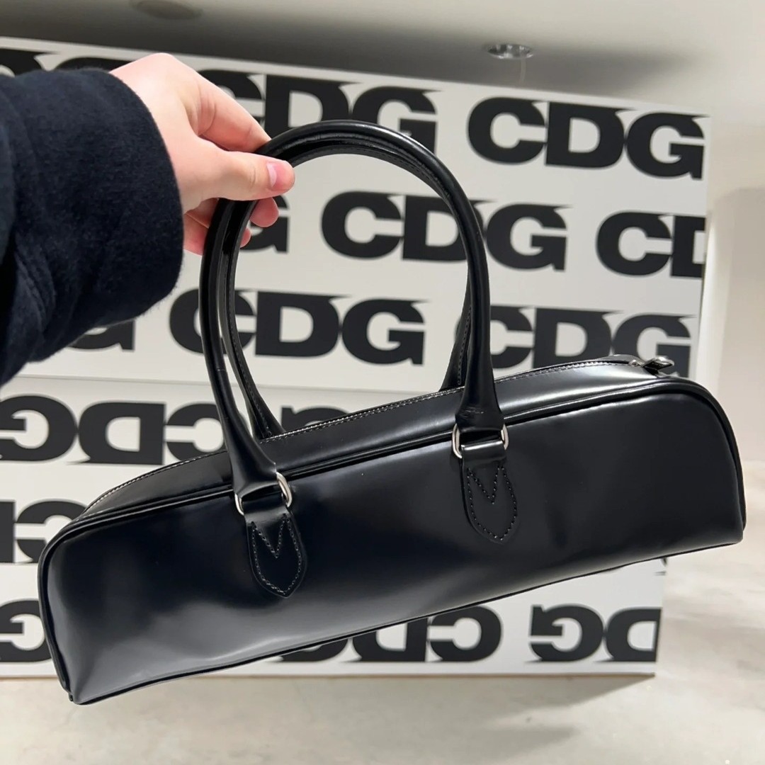 CDG Baguette Bag Genuine Leather Niche Design Vintage Handbag High-End Texture Commuter Versatile Shoulder Underarm Bag for Women