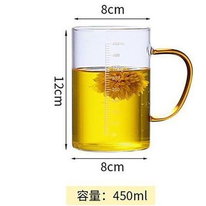 包邮玻璃杯子ins风高颜值早餐杯牛奶杯高硼硅玻璃杯刻度杯量杯|undefined