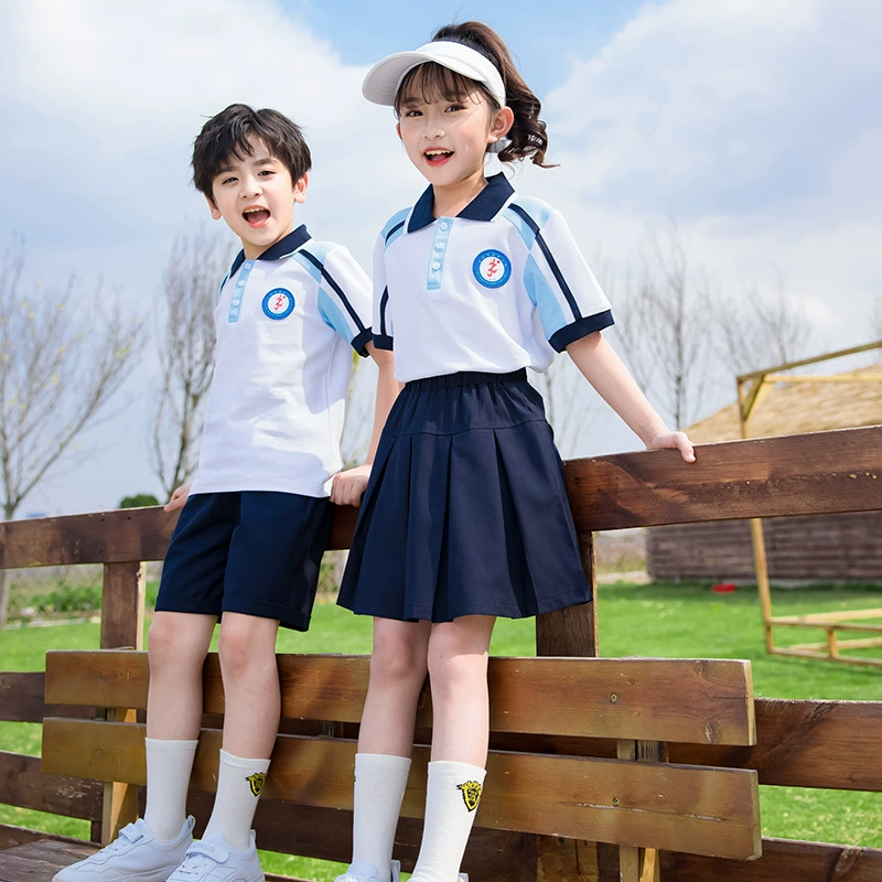 Новая летняя детская школьная форма для учащихся начальной школы, спортивный костюм в студенческом стиле, комплект из двух предметов, наряд для выступления в детском саду ко Дню защиты детей, модный.