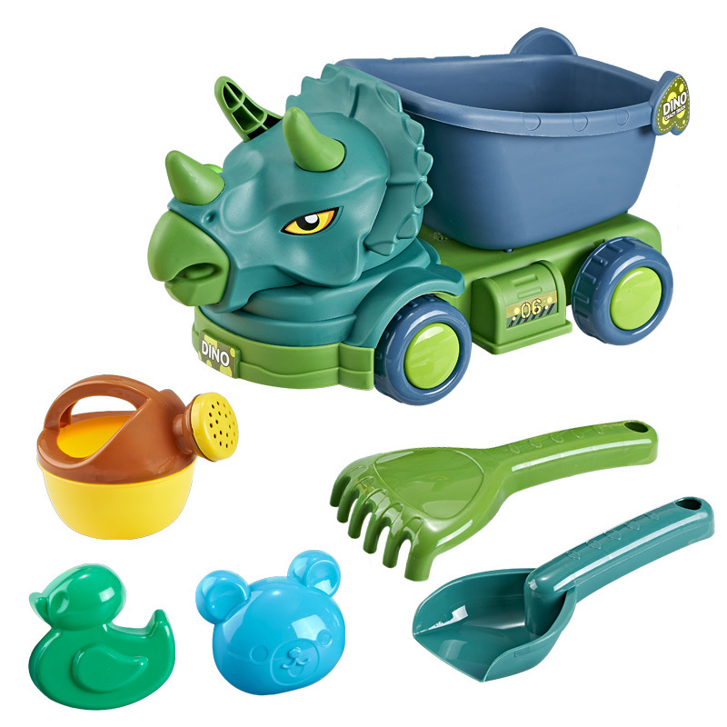 Children's Beach car dinosaur engineering car dump car sand pool play sand digging sand shovel baby beach toys full set