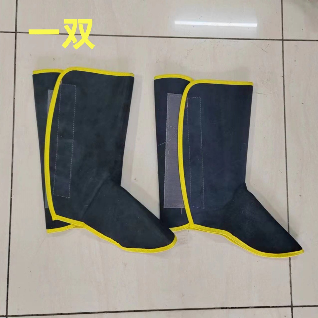 电焊牛皮脚盖电焊护脚套护腿套焊工焊接脚套防飞溅劳保护脚套牛皮