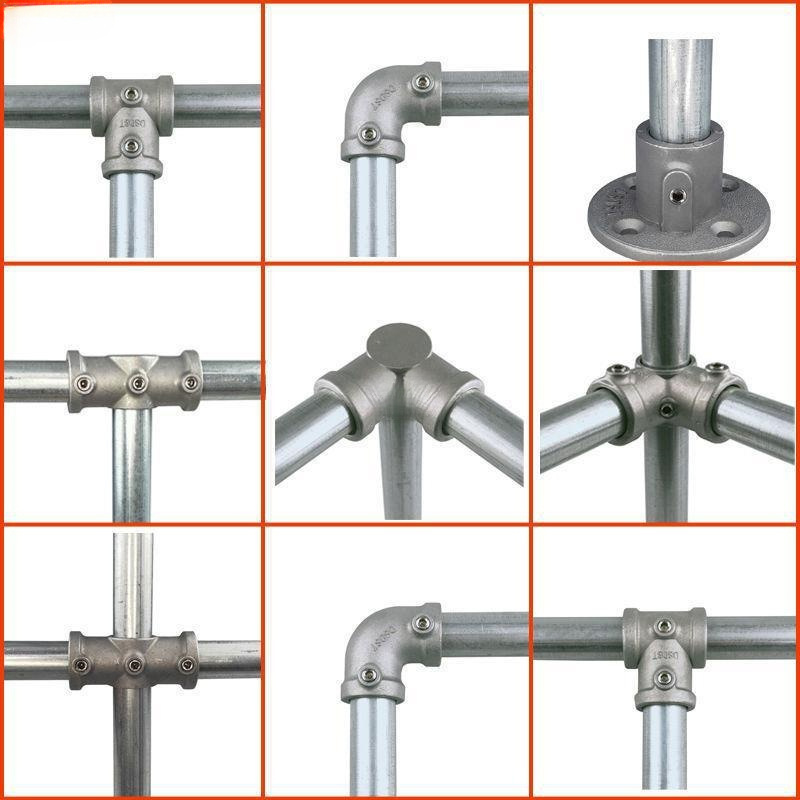 32mm钢管铝合金连接件镀锌管圆管接头铁管1寸架子  紧固件 固定件