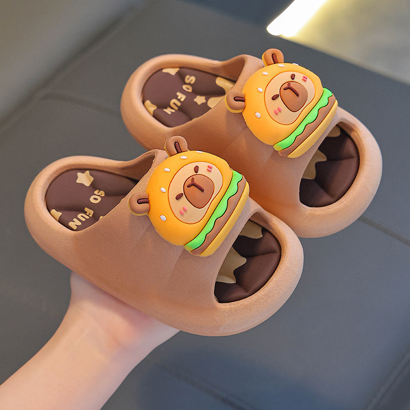 Capibara verano niños zapatillas de baño para niños niñas y niños lindos baños interiores para padres e hijos zapatillas de bebé