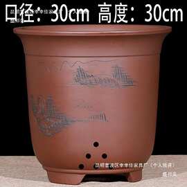 特大号陶瓷花盆紫砂花盆幸福树盆桂花树盆绿萝盆大口径种树盆彩绘