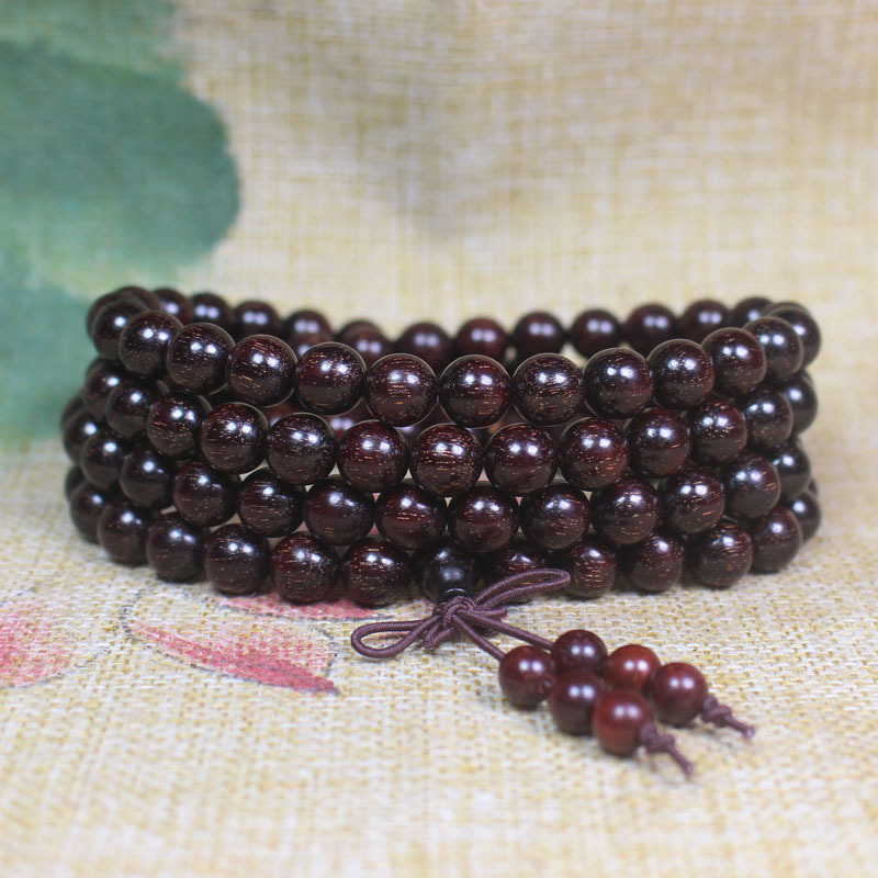 Zambia lobular red sandalwood bracelet 8mm blood sandalwood along the pattern of Venus bracelet Wood text play jewelry beads manufacturers
