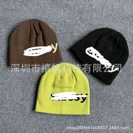 秋冬毛线帽个性嘻哈造型成人针织帽洋气字母街舞穿搭针织冷帽