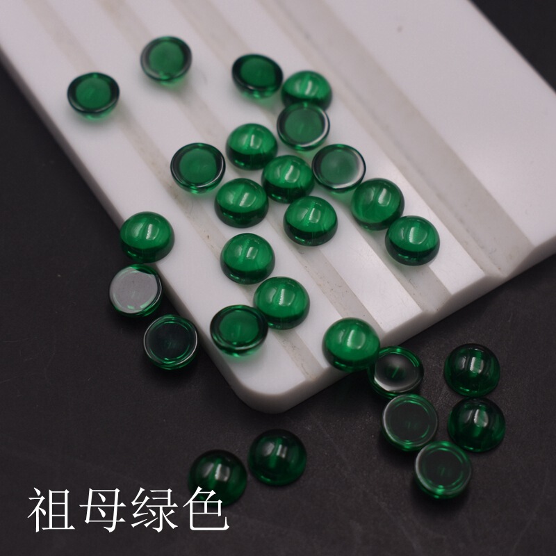 Emerald Plain Surface Glow Surface Round Gem Bare Stone 1mm12mm Flat Bottom Diamond NANO Green Round Colored Gem