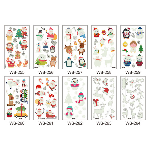 Wholesale cross-border cartoon Christmas glow-in-the-dark children's tattoo stickers New Year party disposable tattoo stickers