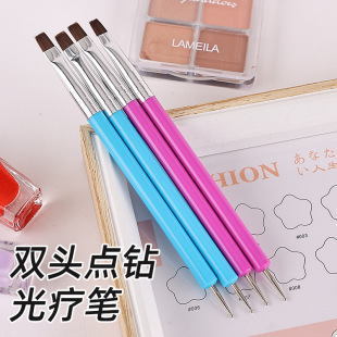 New Single Double-Ended Manicure Pen Dot Diamond Light Therapy Pen Acrylic Dual-Purpose Diamond Dot Pen Light Therapy Brush Wholesale