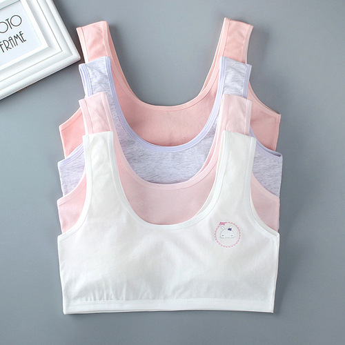Girls bra pure cotton vest style underwear small vest student 14 bra tube top base 12 years old summer 13 development period
