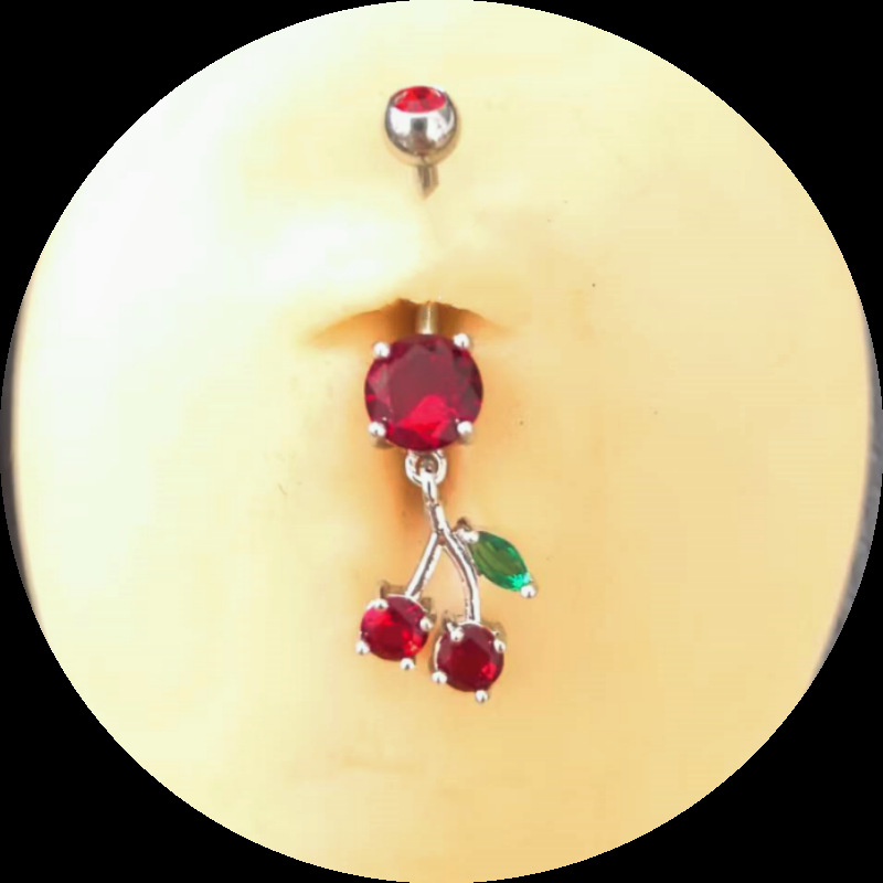 Pendentifs cerises rouges, clous d'oreilles, bijoux de piercing fruités, anneaux de nombril, fermoirs de nombril en stock_voghion.com