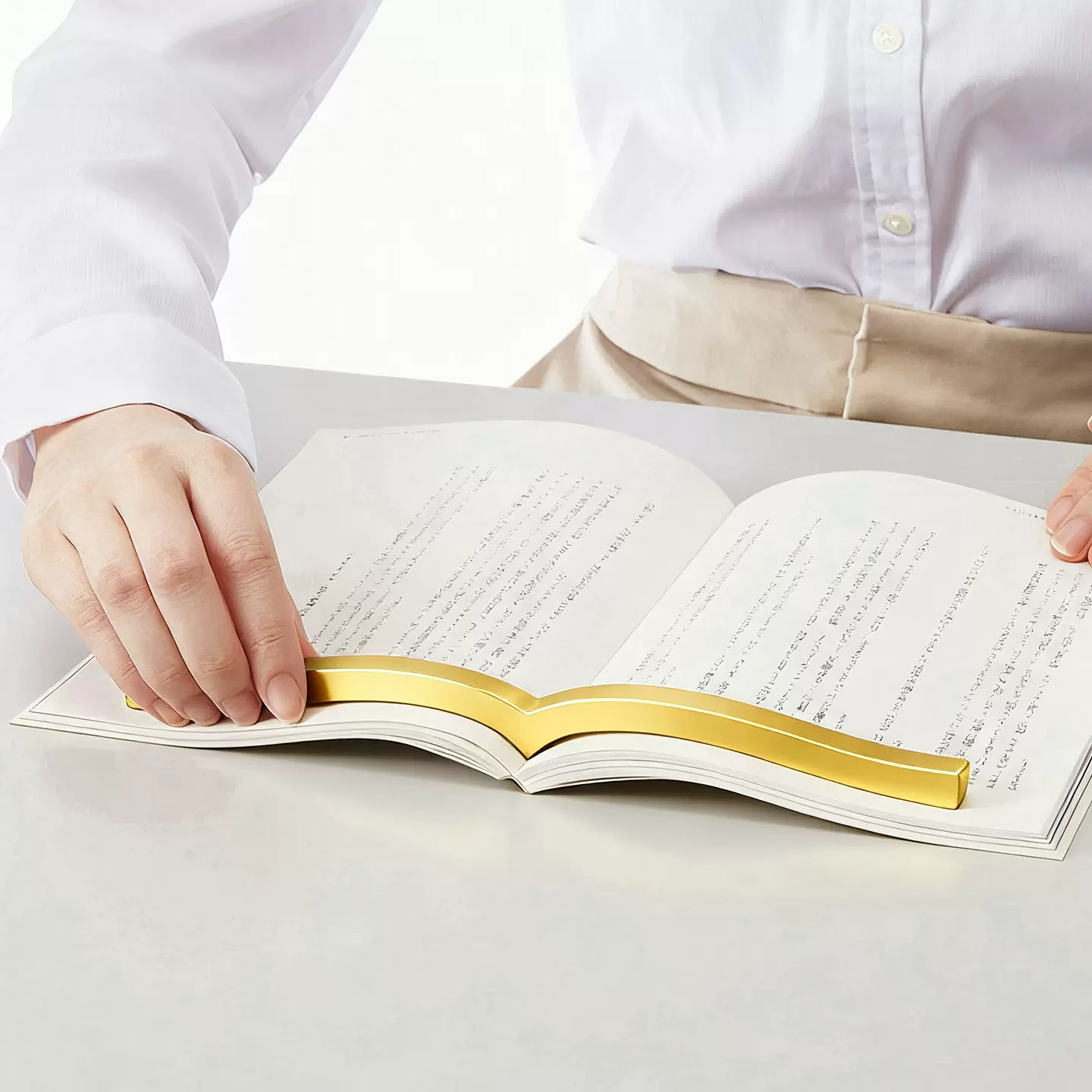 实心黄铜 镇尺压书神器 弧形阅读书法工具 送礼创意固定 文房四宝