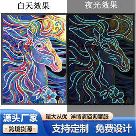夜光5d钻石画手工DIY装饰画 客厅卧室挂画跨境爆款 批发