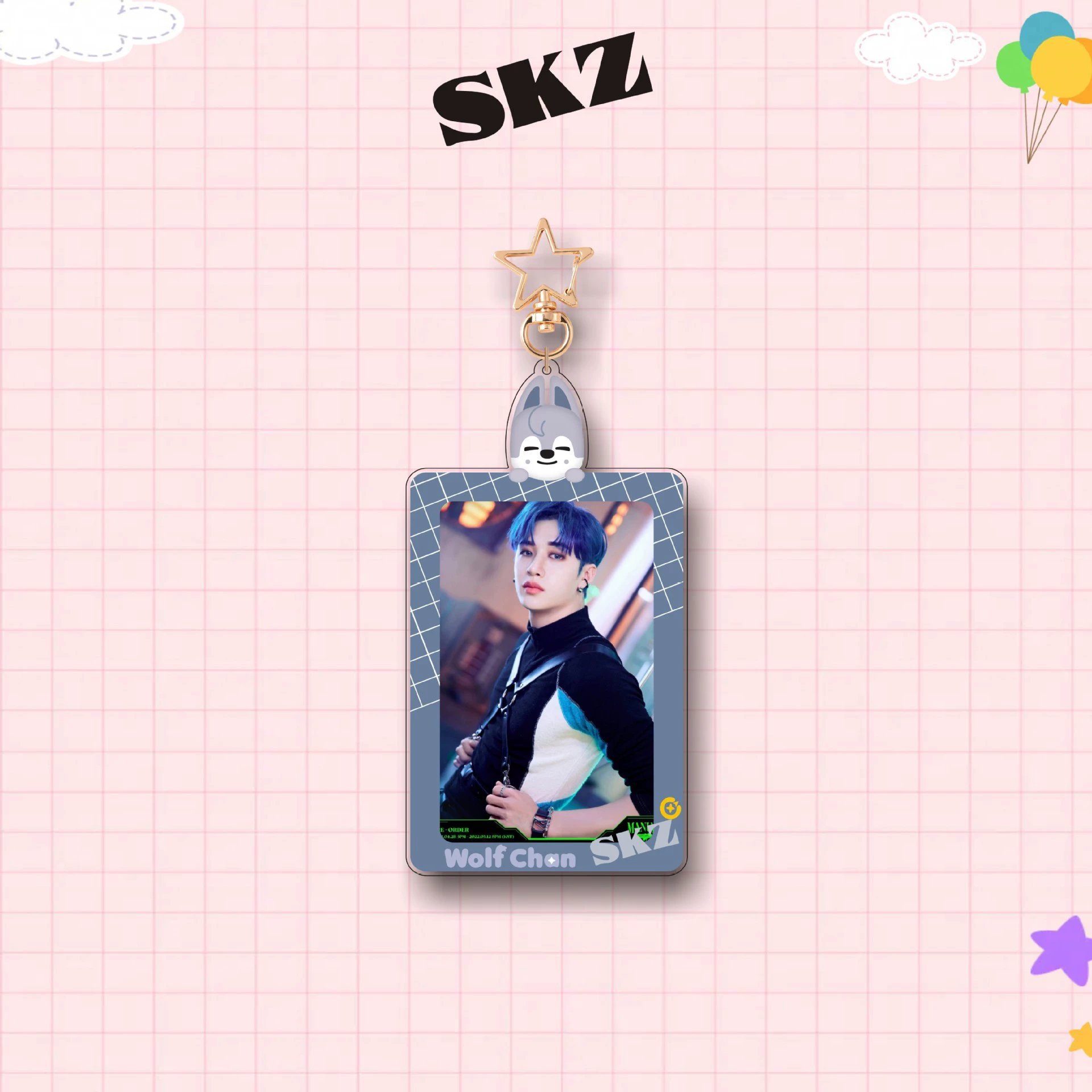 Ключодержа́тель StrayKids акриловый набор фото- frame SKZOO серия маленькие карточки звезды вокруг звезды