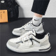 Men's shoes, summer sports and leisure board shoes, no tie up, thick soles  niche and versatile white trendy shoes