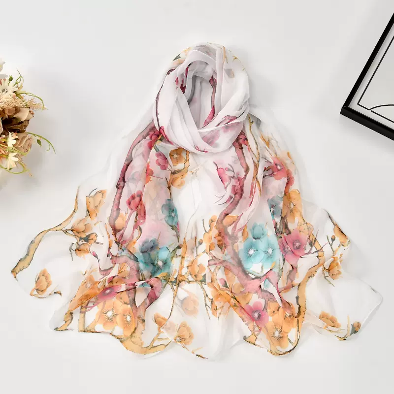 跨境热销夏季时尚乔其纱防晒丝巾高级感沙滩巾女装饰丝巾围巾批发