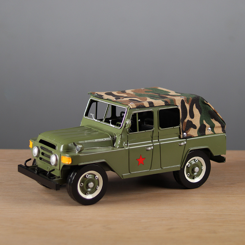 仿真北京吉普车模型手工金属工艺品家居桌面装饰摆件礼物收藏批发