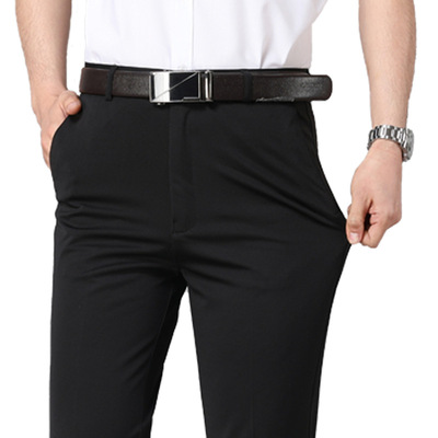 man Casual pants summer Thin section Straight Easy middle age Western-style trousers Men's trousers Elastic force dad Middle and old age trousers