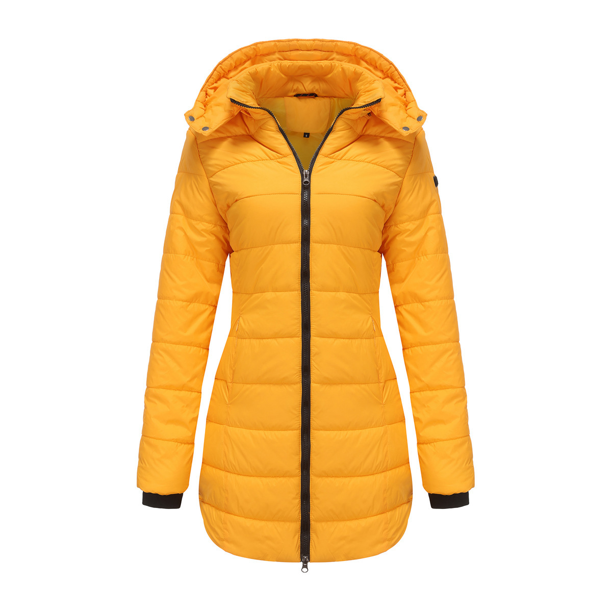 Abrigo de invierno para mujer con capucha extraíble parka impermeable_voghion.com