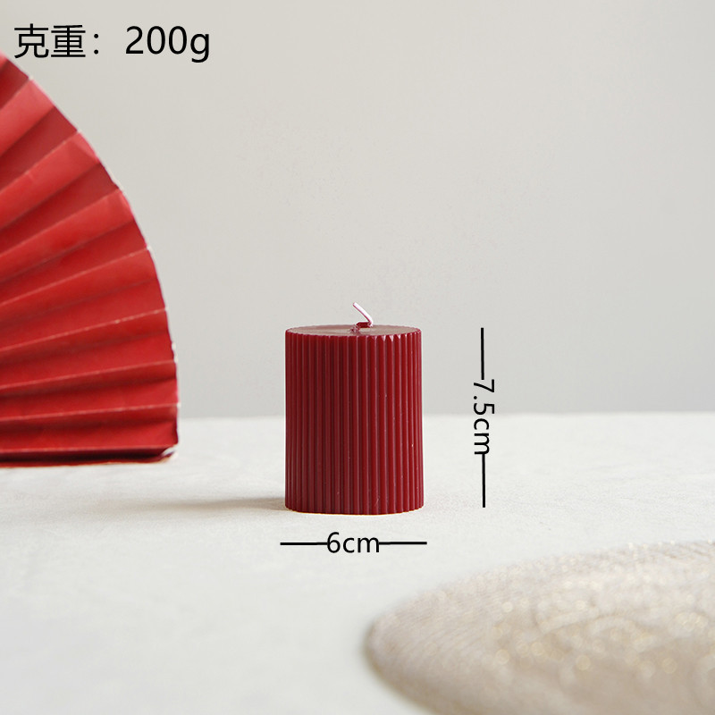 Vela aromática de cera de soja retro francesa color borgoña, vela romántica para bodas, decoración para el hogar, portavelas, venta al por mayor por pieza