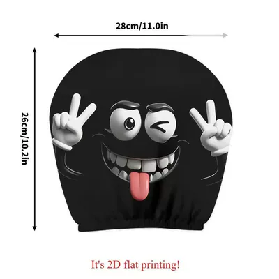 Hat-Wearing Expressions, Elastic, Stain-Resistant, Durable, Universal seat cover - 025-double-sided-printing-1pc-26cm28cm