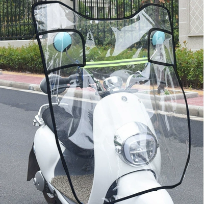 Electric Motorcycle Front Windshield, Battery Car Windproof Cover, Electric Car High-Definition Transparent Rainproof Four-Season Universal Windshield