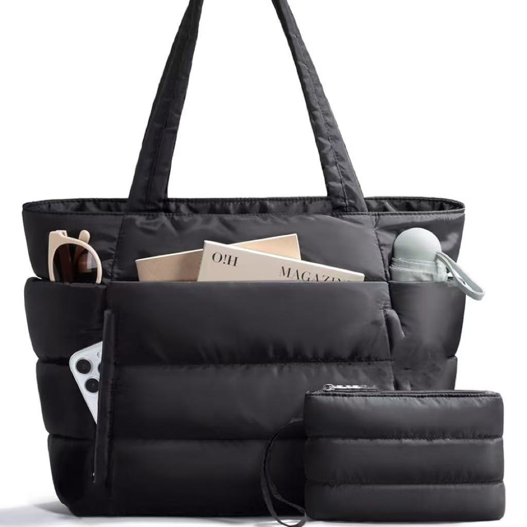 Amazon Quilted Bag Shoulder Bag Fluffy Ladies Tote Bag Suitable for Work Sports School Women's Handbag