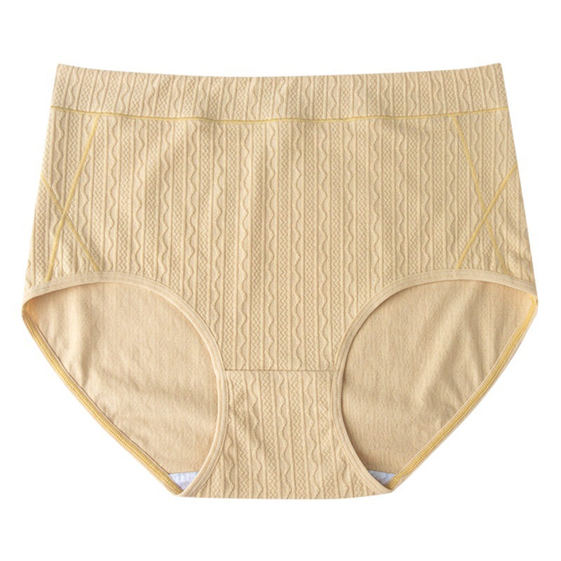 La primavera y el verano de algodón de alta cintura de contracción del vientre jacquard Plus size Plus BIG FAT Girl de mediana edad y ancianos Plus size Hip-wrapped algodón entrepierna ropa interior
