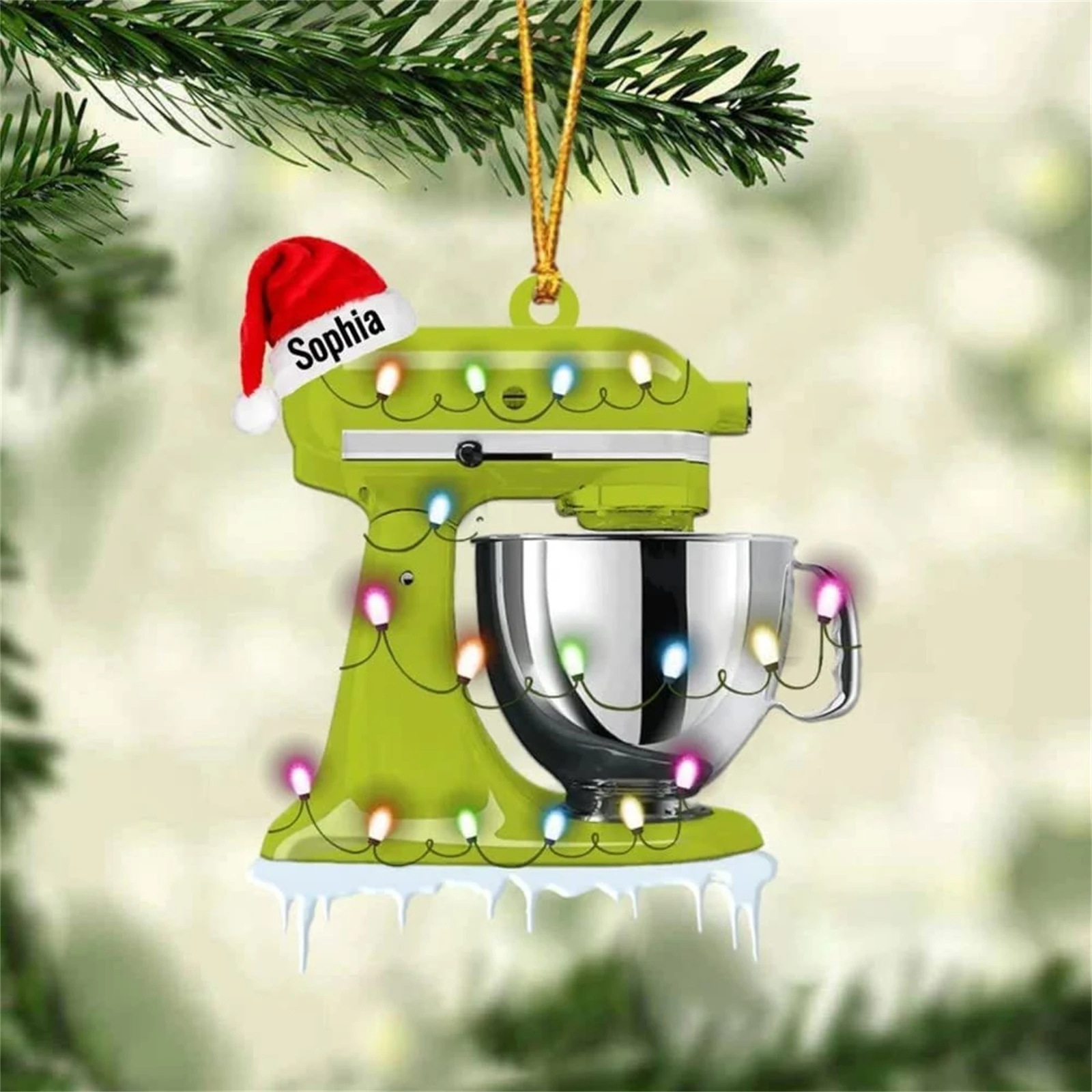 Colgante de Navidad transfronterizo creativo decoración de cocina licuadora colgante de árbol de Navidad decoración acrílica para el hogar