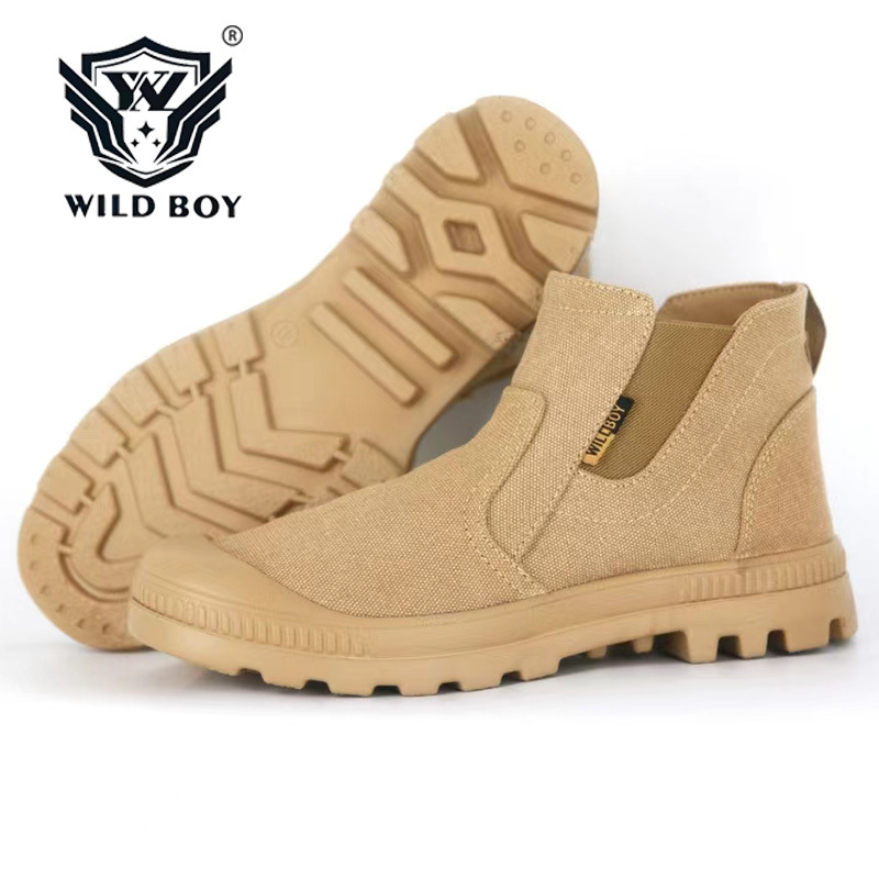 夏季软底一脚蹬帆布鞋透气开车鞋不开胶工地鞋劳保鞋迷彩男马丁靴