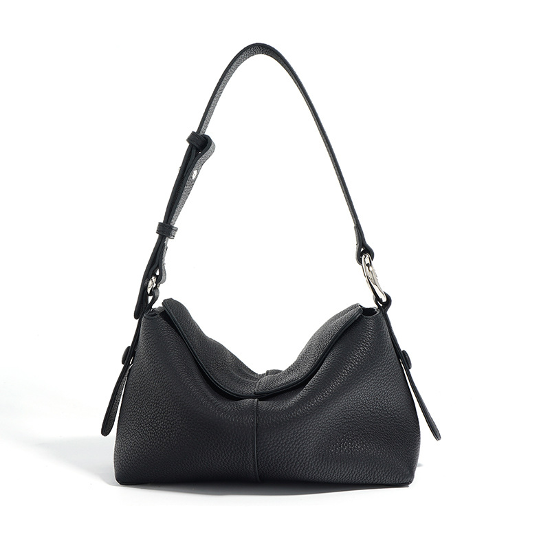 New Top Grain Cowhide Commuter Shoulder Pillow Bag, Niche Genuine Leather Crossbody High-End Large Capacity Handbag For Women - Thumbnail 7