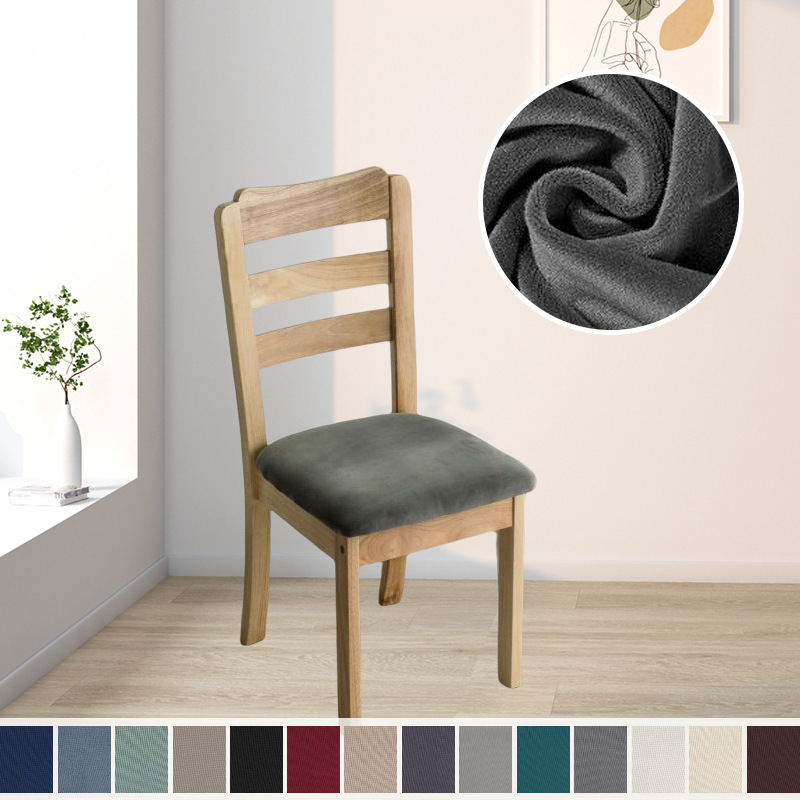 Silver Fox Velvet Chair Cover Dustproof Chair Cover for Restaurant, Coffee Shop, Milk Tea Shop, Household Universal Chair Cover, Dining Table Wear-Resistant Dining Chair Cover