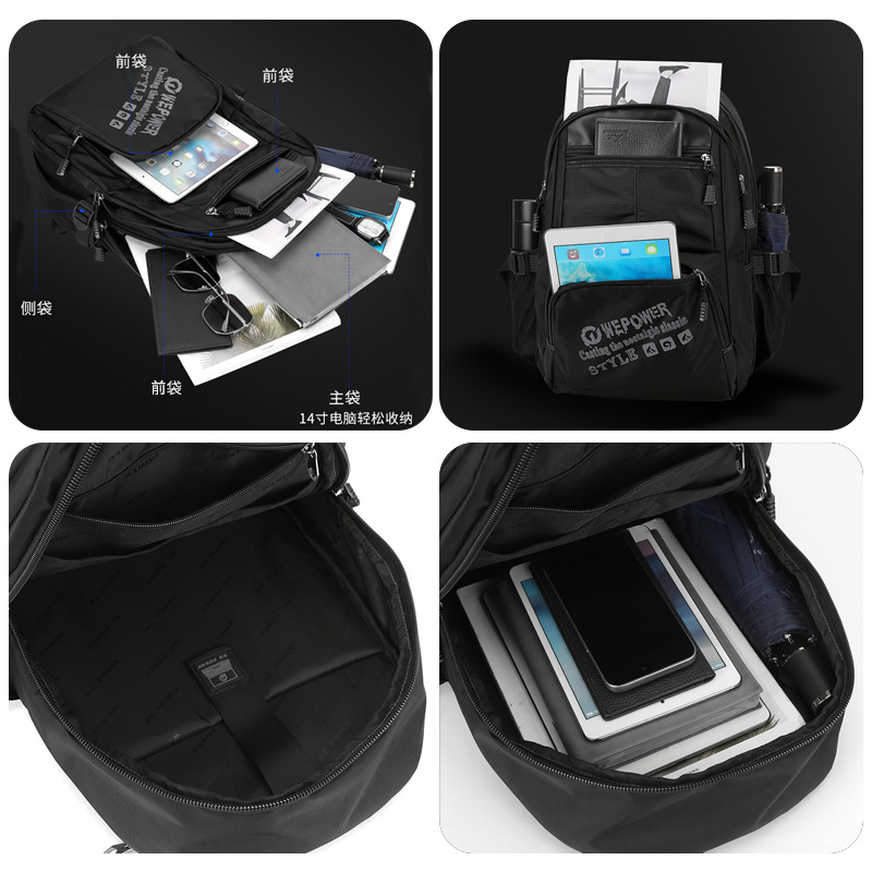 WEPOWER nueva mochila de gran capacidad para viajes, mochila escolar para estudiantes de secundaria, mochila de viaje para hombres