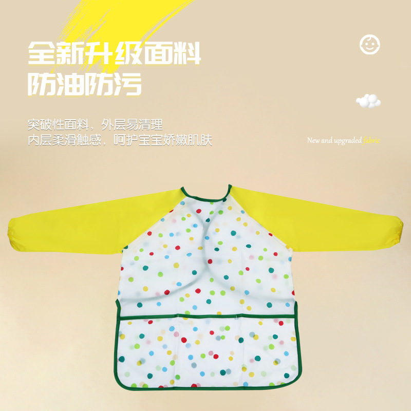 Niños impermeable ropa de comer ropa infantil pintura ropa de manga larga anti-vestir anti-sucio babero anti-fouling overall al por mayor