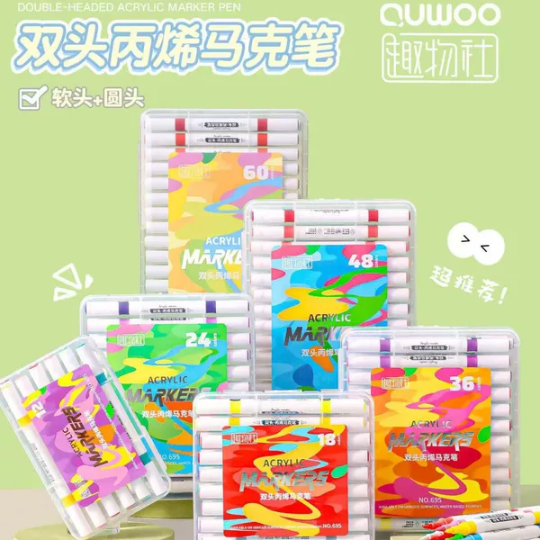 Double-headed acrylic marker water-based graffiti pen Art special hand-painted diy pen children's waterproof non-transparent pen wholesale