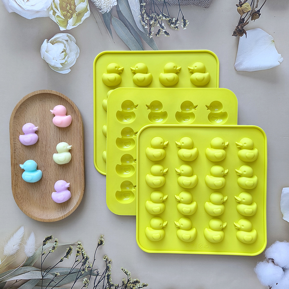 16 Duck 572 chocolate molde de silicona DIY dulces blandos molde de goteo herramientas de horneado hielo molde