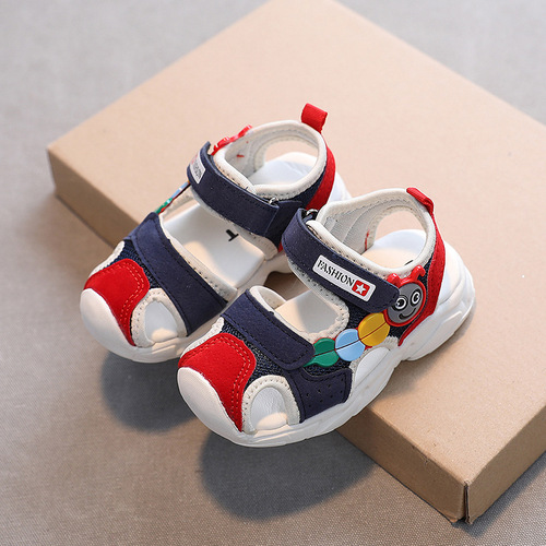 2024 Summer New Cartoon Caterpillar Boys Baotou Baby Sandals Girls Functional Soft Bottom Children's Beach Shoes