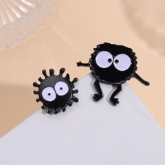 可愛迷你小煤球造型金屬徽章個性裝飾扣針毛衣外套百搭胸針小禮物