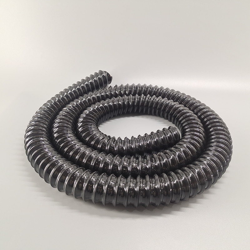 采棉机风管新疆采棉机采棉头通风管pu聚氨脂黑色钢丝软管迪尔凯斯