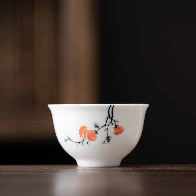 손으로 그린 감 Ruyi 차 컵 (55ml)