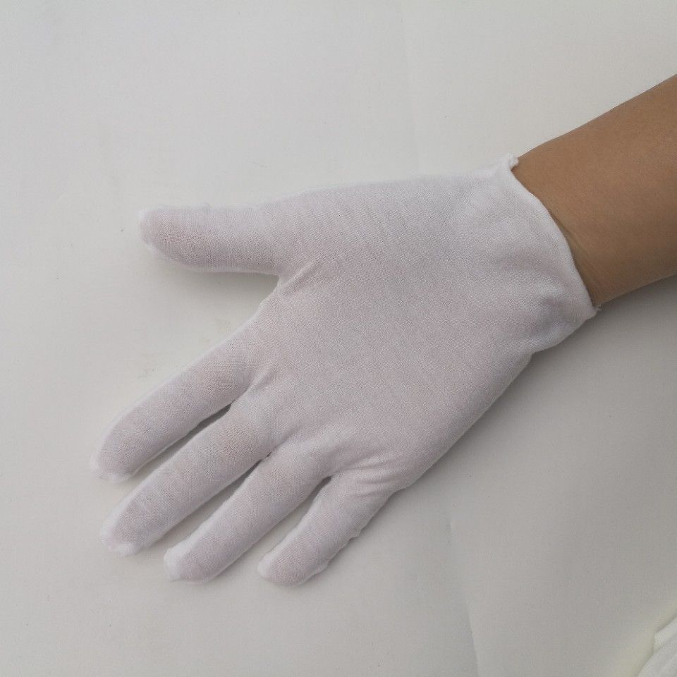 棉手套  薄款纯棉作业手套 厚款表演白手套礼仪纯棉保安白色劳保