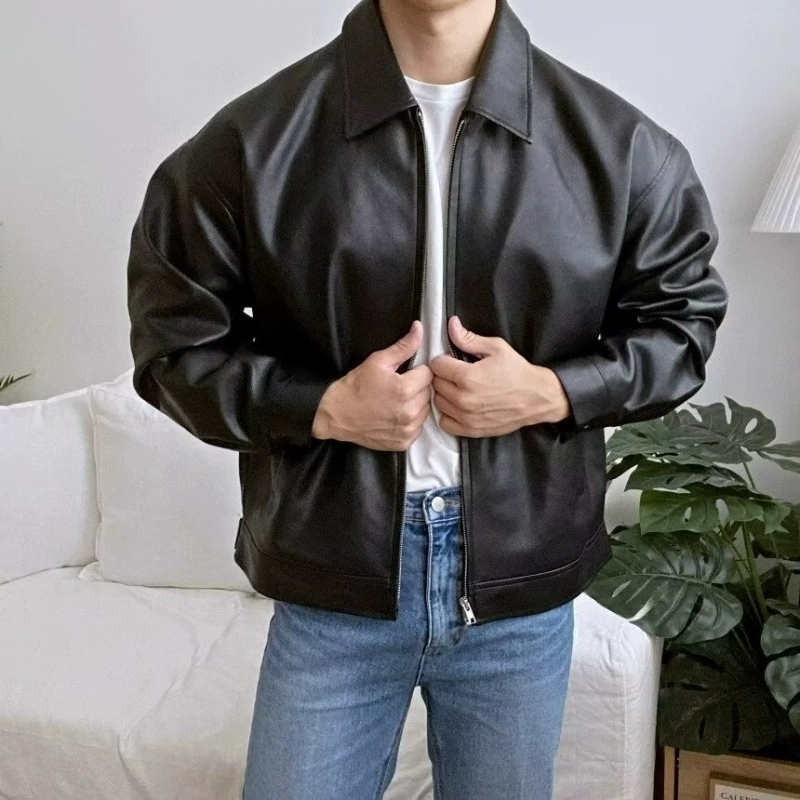 Retro keep warm universal polyurethane jacket, American style, oversize