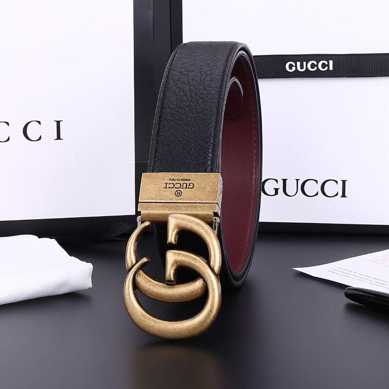 Double g Men's Belt, Two-Layer Pure Cowhide, Trendy Casual Belt for Young and Middle-Aged People, Fashionable and Versatile