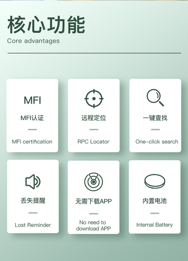 AirTag防丢器全球定位追踪器老人小孩钱包宠物防丢器定位器