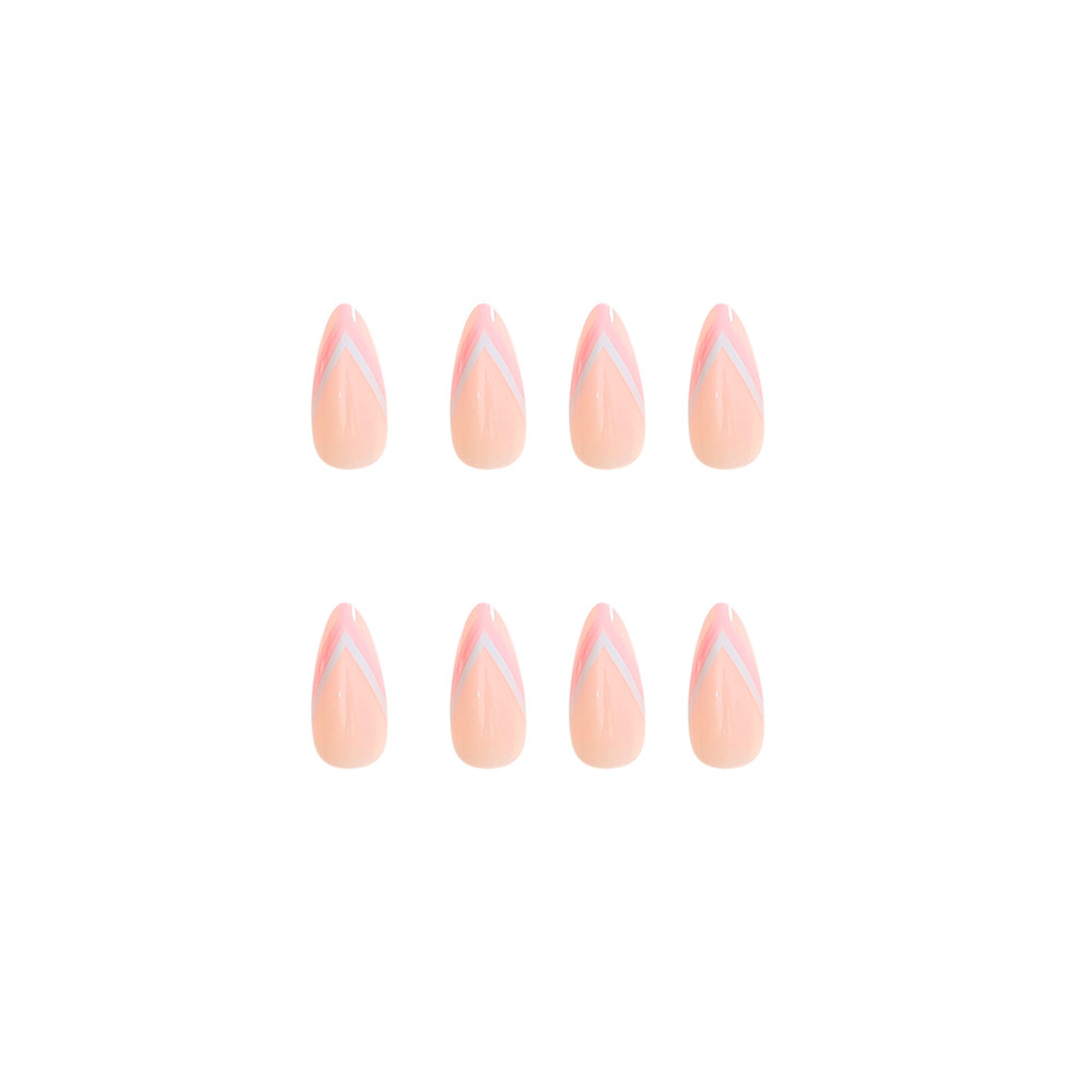 Nuevos productos europeos y estadounidenses de desgaste de uñas de uñas para adultos de estilo francés de uñas falsas de desgaste de uñas de ballet de uñas