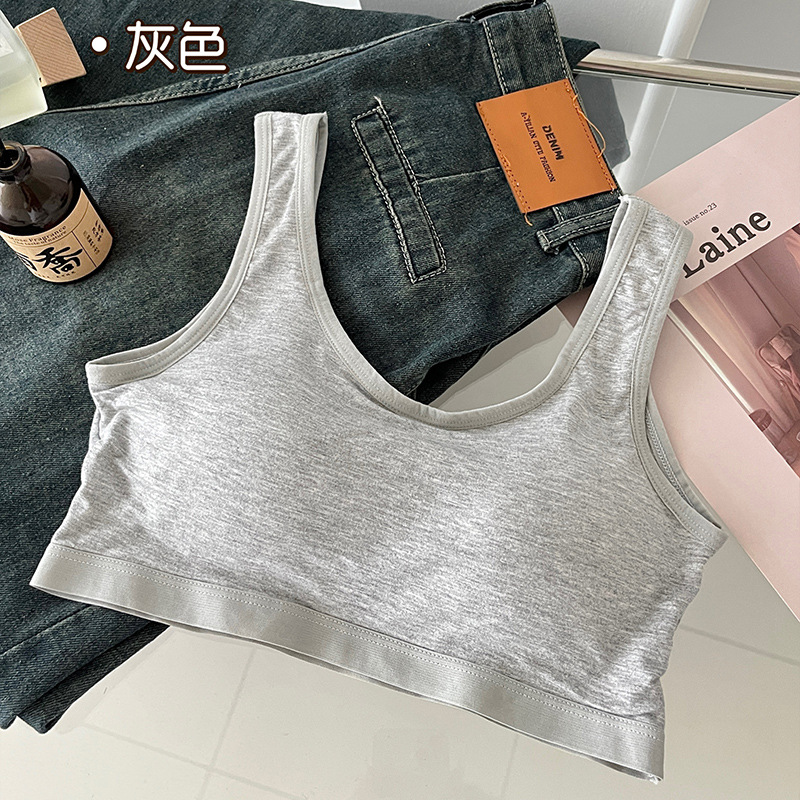 Sling para mujer Sujetador de verano de una pieza con almohadilla para el pecho, chaleco trasero de belleza, ropa interior sin costuras, tirantes finos con posavasos