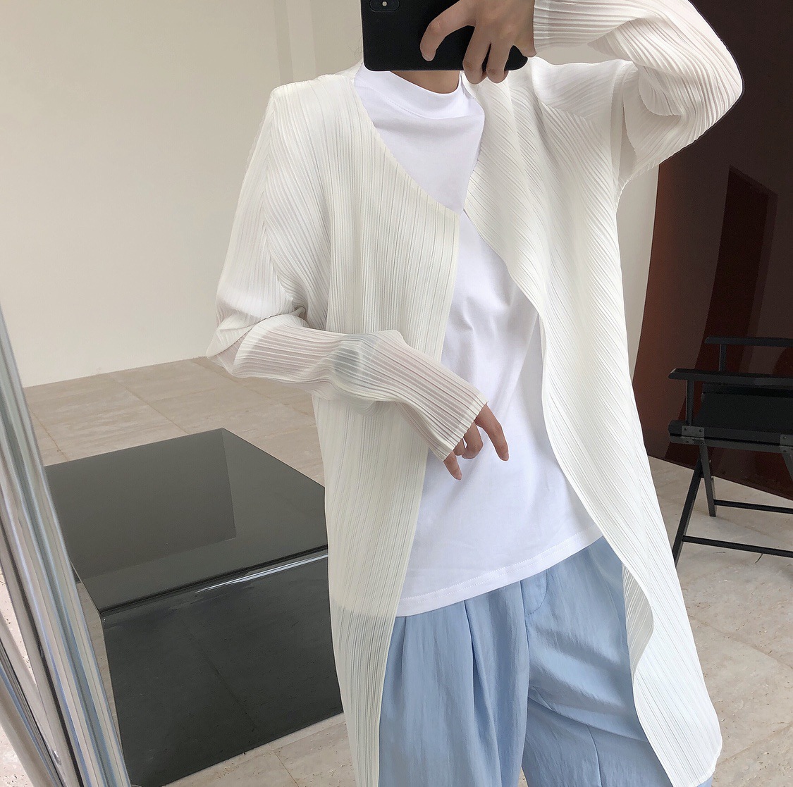 夏季新款日系慵懒设计感褶皱防晒衣设计感宽松显瘦长款开衫女薄|ru