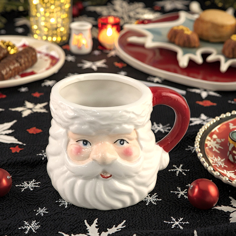 Navidad transfronteriza estilo marido taza encantadora taza de cerámica creativa pintada a mano taza de café taza de leche