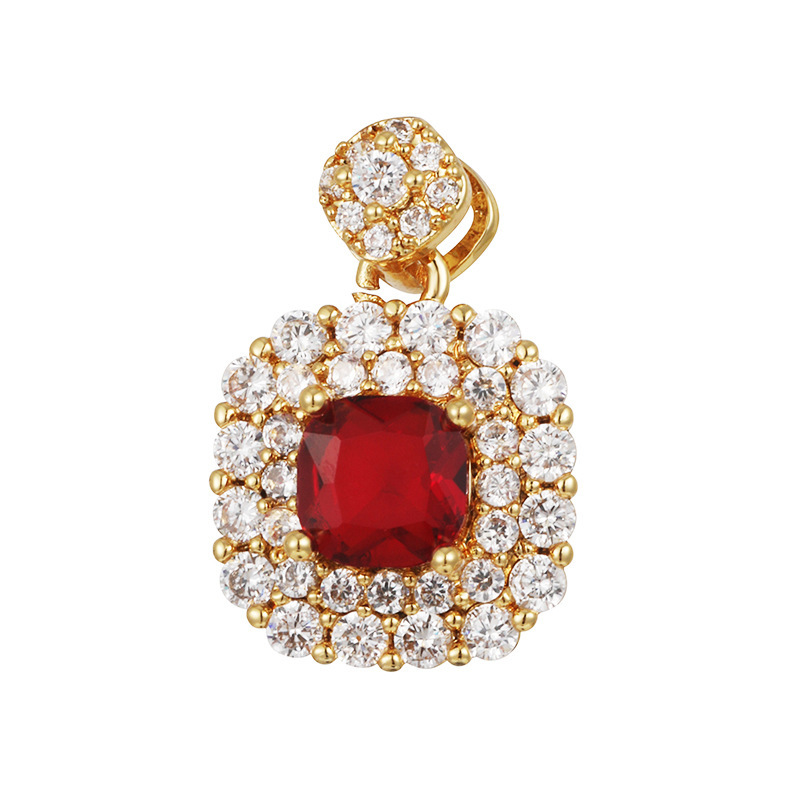 Joyas transfronterizas colgante de rubí esmeralda ligero de lujo accesorios de acero de titanio collar no decolor cadena clavícula